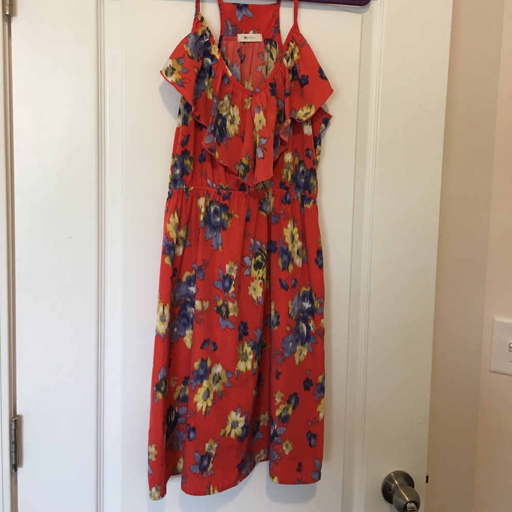 Everly for Francesca’s - Orange Floral Dress - M
